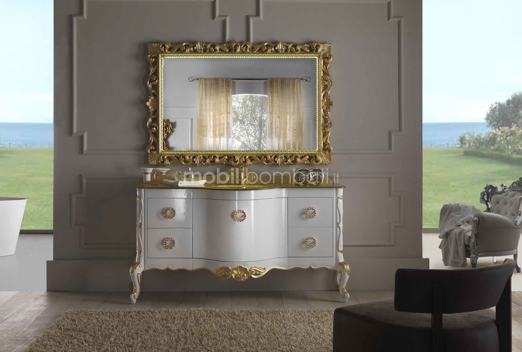 Specchio barocco 37x47x4 cm Specchio bagno con cornice dorata Specchio  shabby Specchi decorativi per la casa Specchio da parete