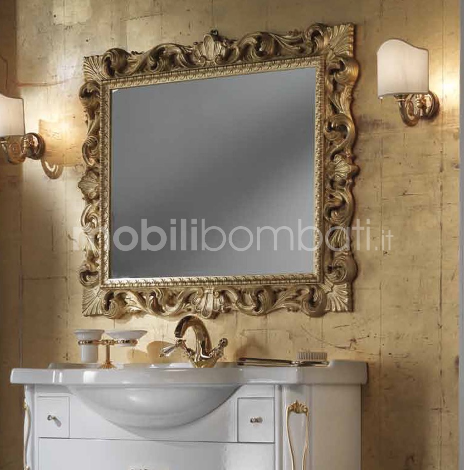 Specchio Conchiglia Barocco in Foglia d'Oro - Solo su