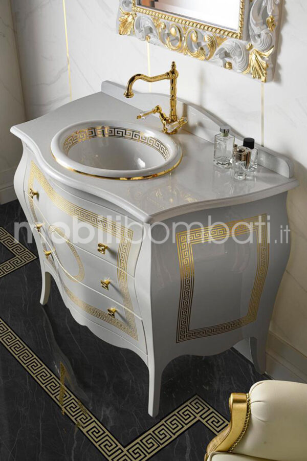 Mobile Bagno Barocco color Bianco