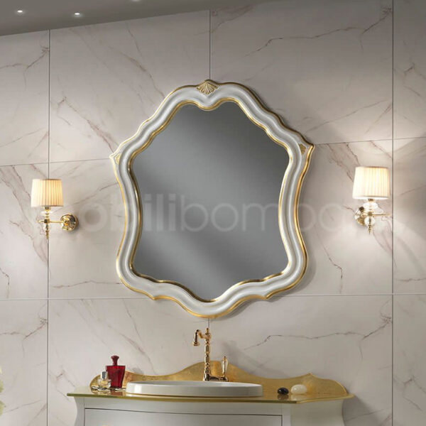 Mobile bagno stile barocco con decori oro - immagine 5